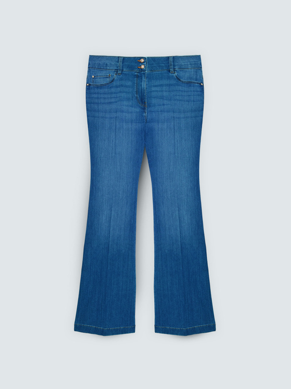 Jeans Flare lavaggio blue effetto stonewashed