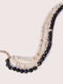 Multi-strand necklace with pearls and crystals image number 2