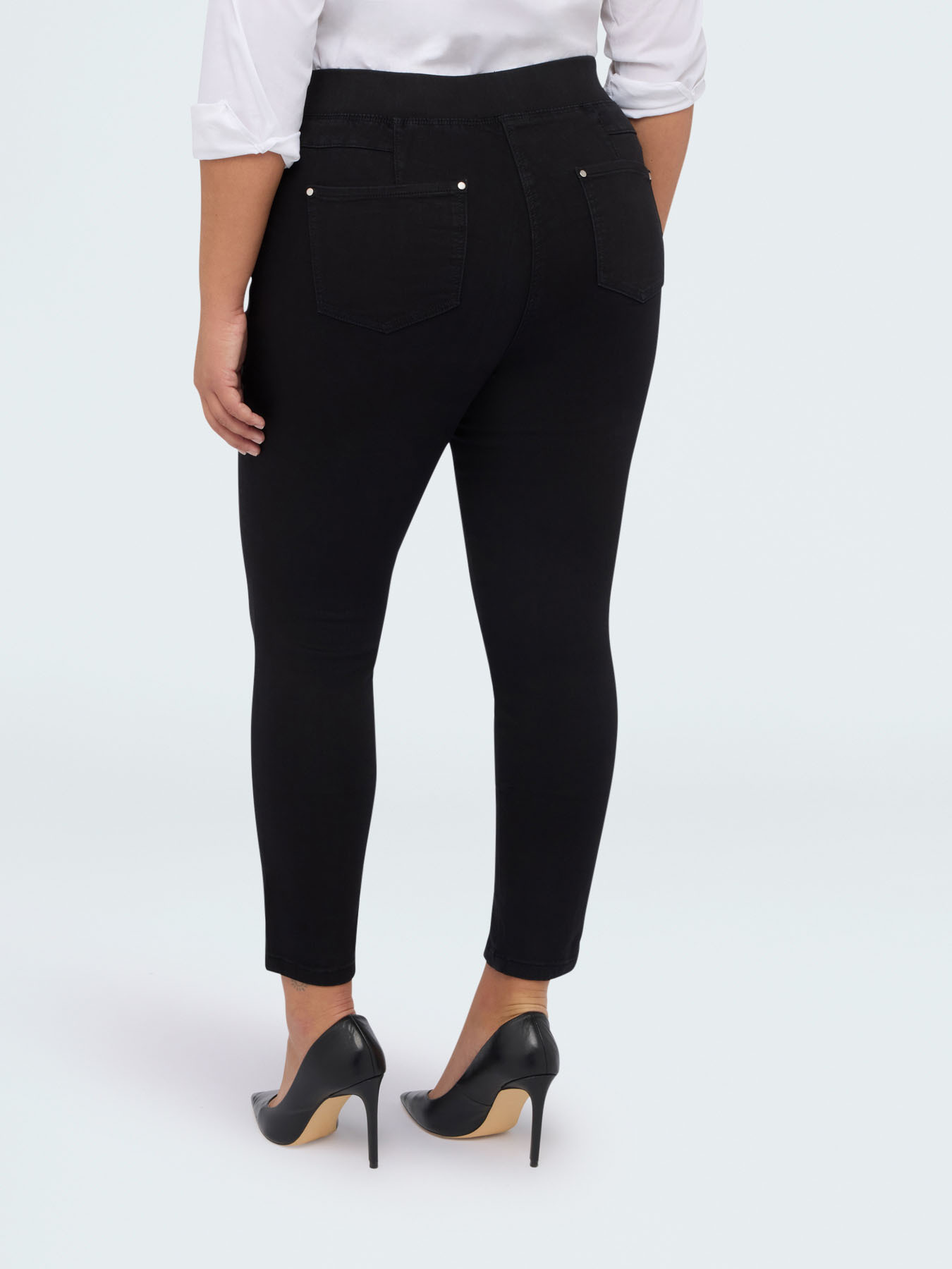 Cotton blend denim jeggings image number 1