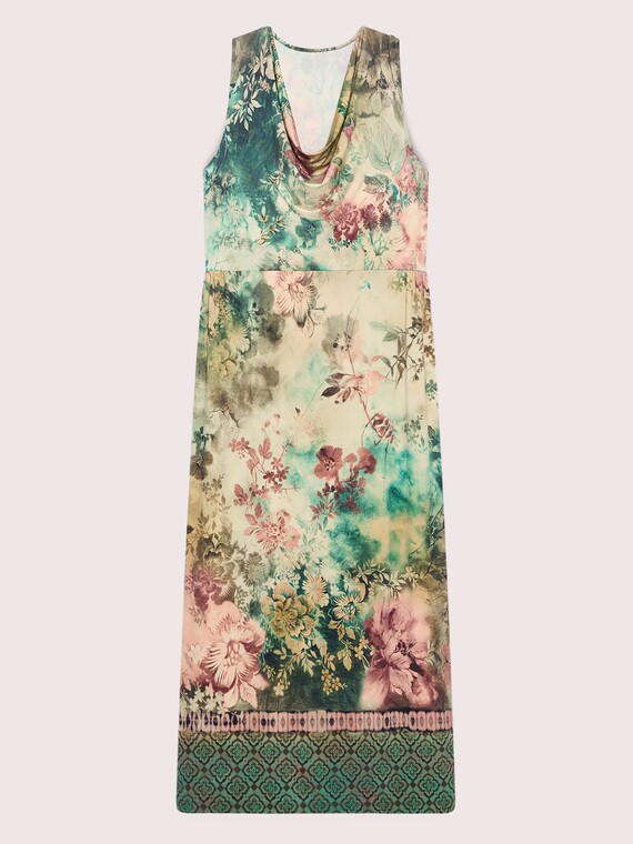 Long flared dress with print
