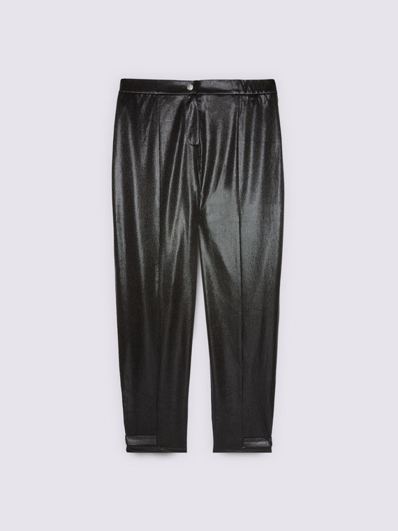 Pantaloni carrot fit in jersey lurex - vista alternativa | Fiorella Rubino