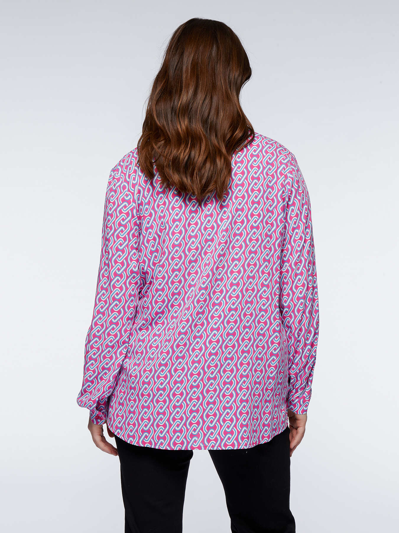 Hemdbluse aus Viskose mit Ketten-Print image number 2