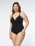 Black one-piece swimsuit with metal loops image number 2