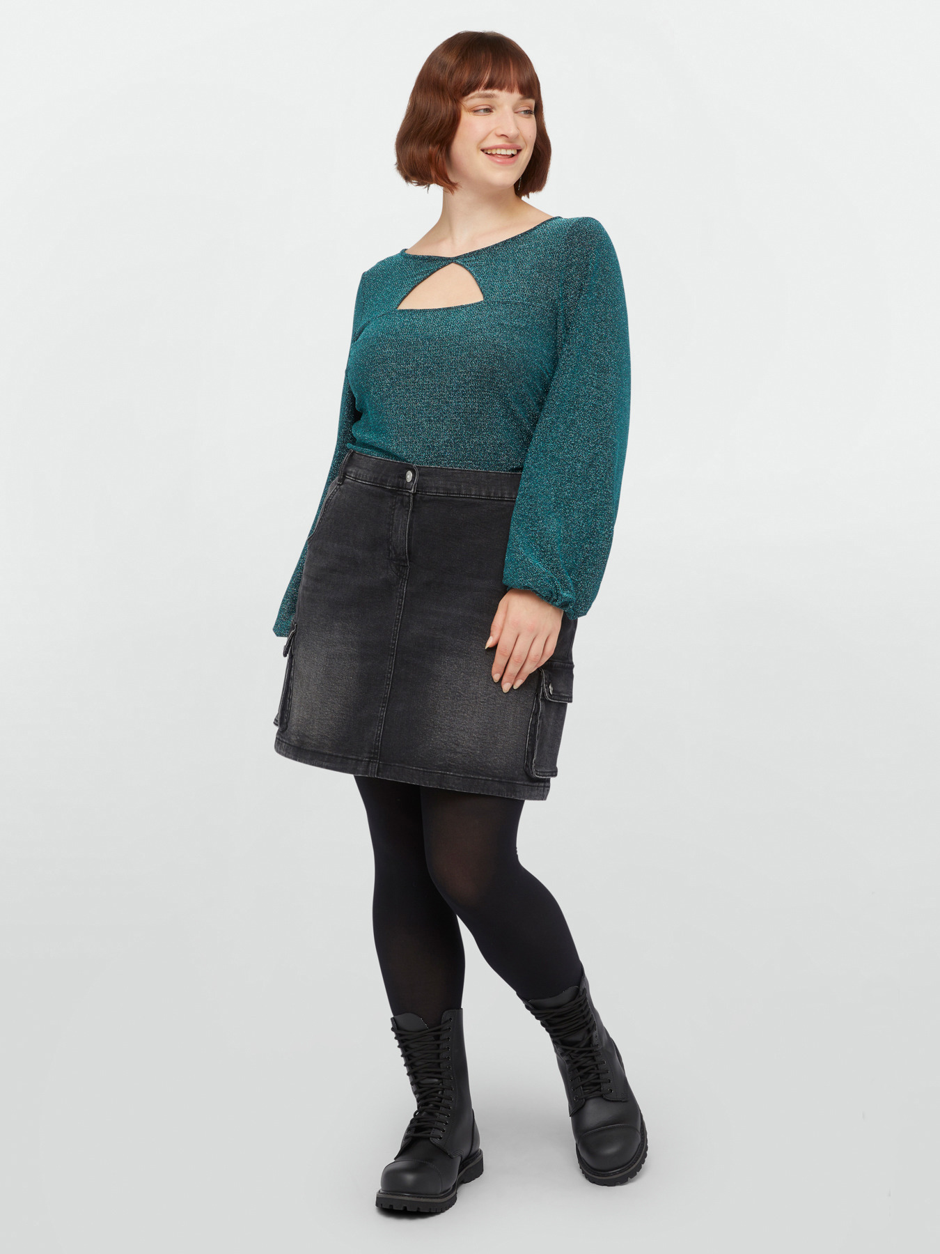 Denim cargo skirt image number 5