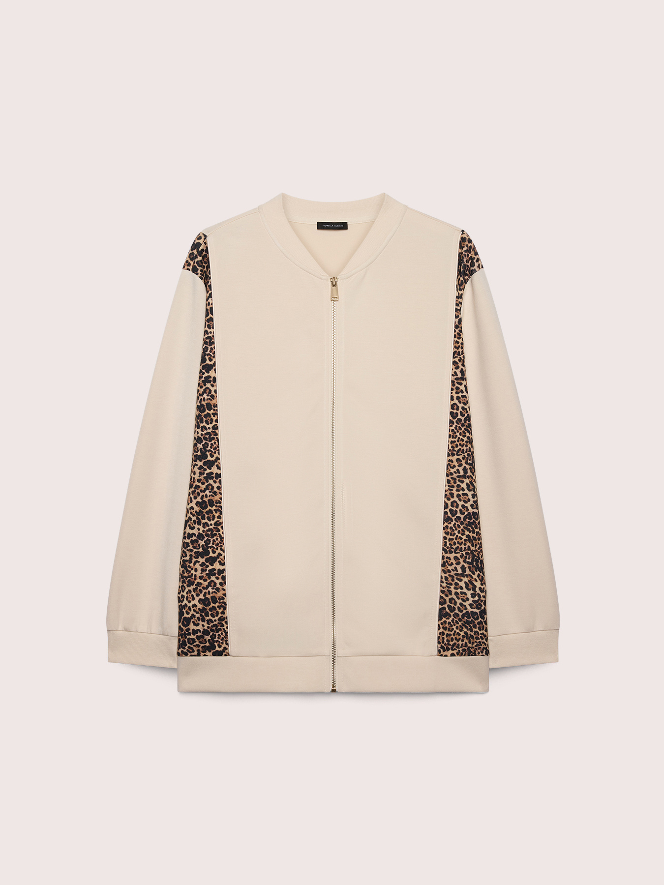 Offene Sweatjacke mit Animal-Print-Eins&auml;tzen image number 4