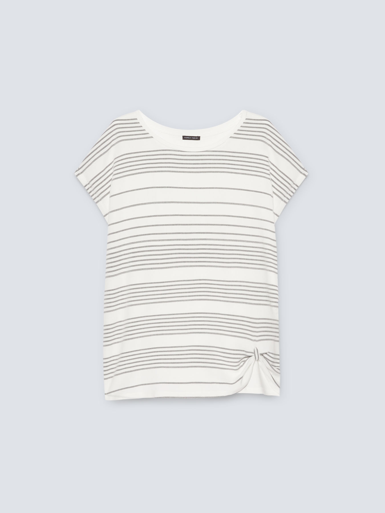 Gestreiftes T-Shirt mit Schlaufe am Abschluss image number 3