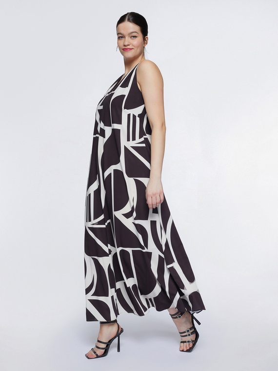 Long dress with geometric print
