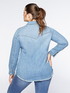 Denim shirt with embroidered collar image number 1