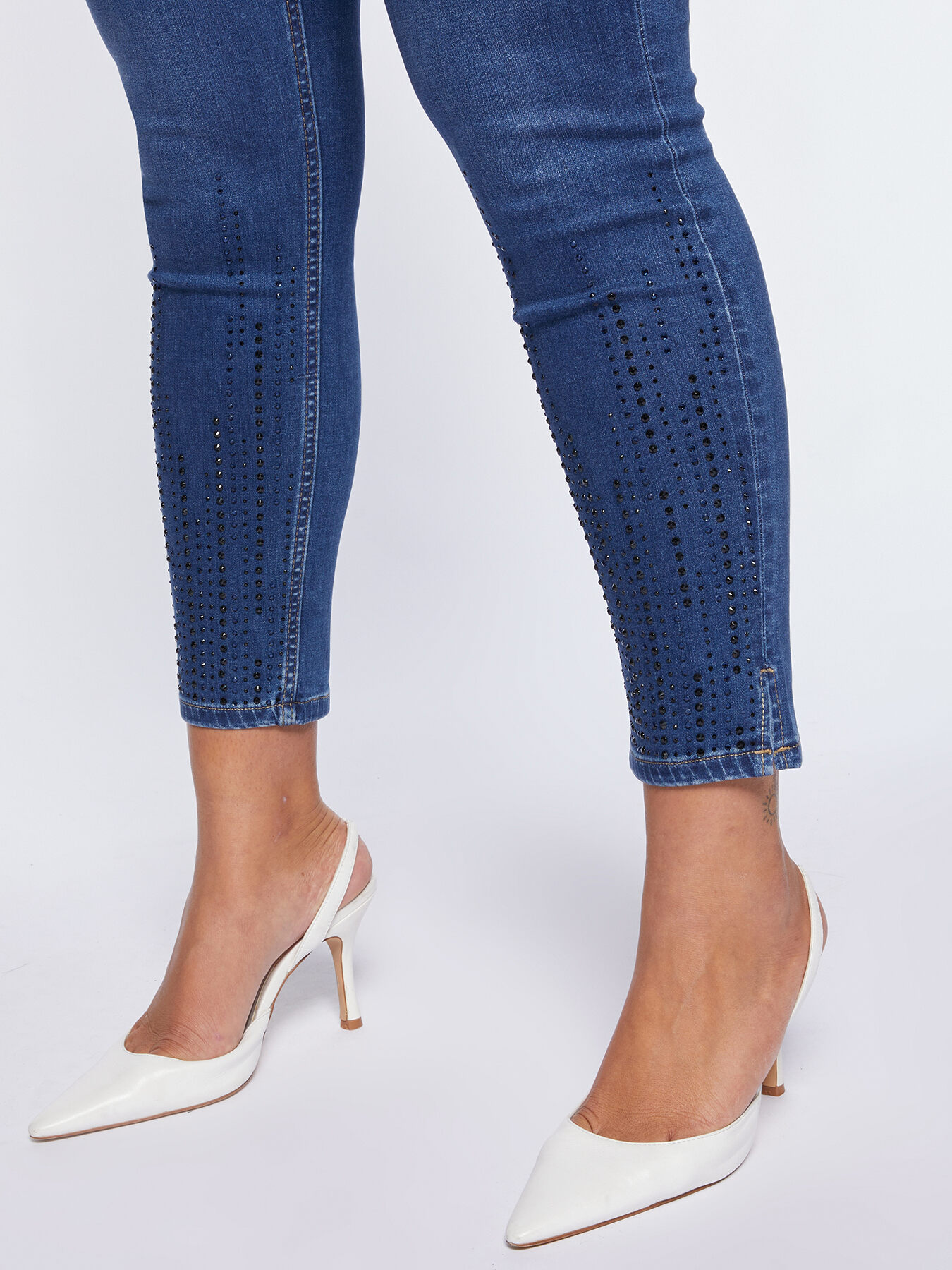 Jegging Diamante avec strass dans le bas image number 3