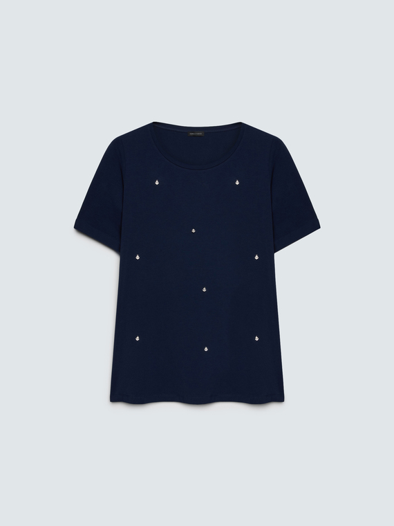 T-shirt in cotone con charms