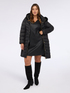 Long down jacket with hood and quilting image number 2