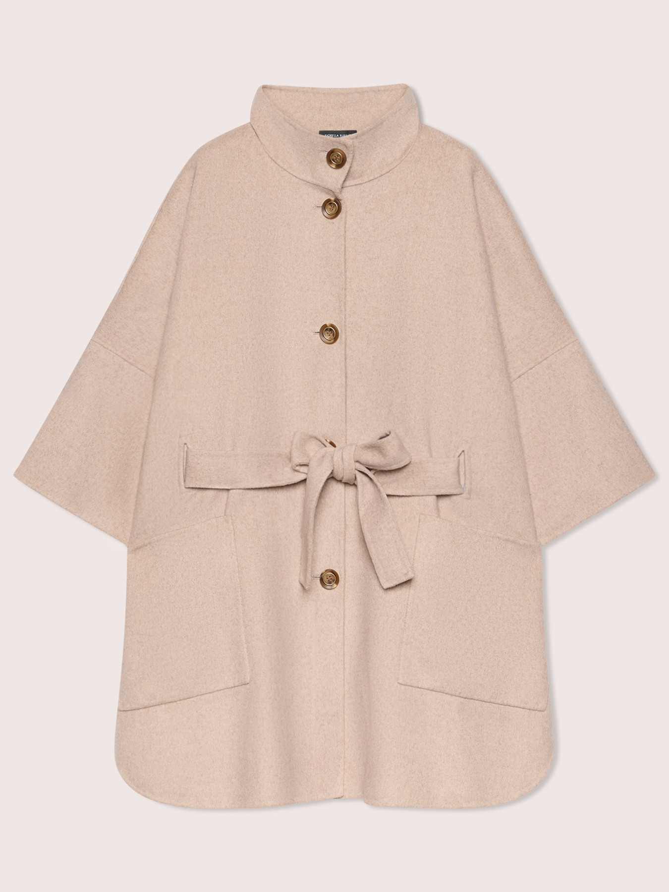 Wool-blend cloth coat with belt image number 4