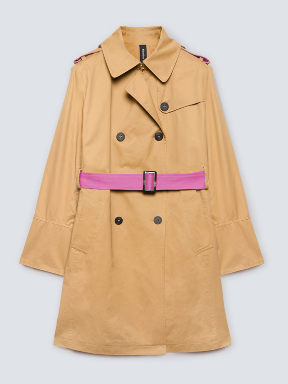 Trench coat with coloured details