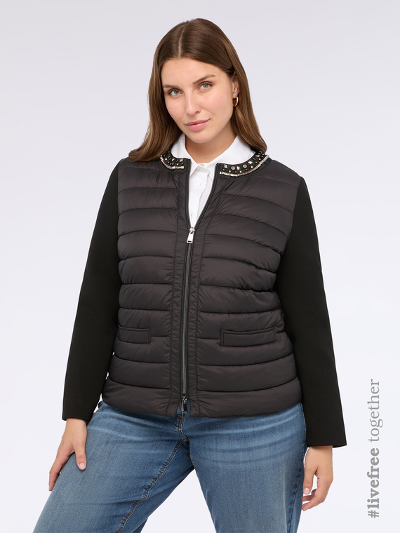 Zweistoffige Daunenjacke mit Schmuckdetail und Sorona&reg; Aura-F&uuml;llung