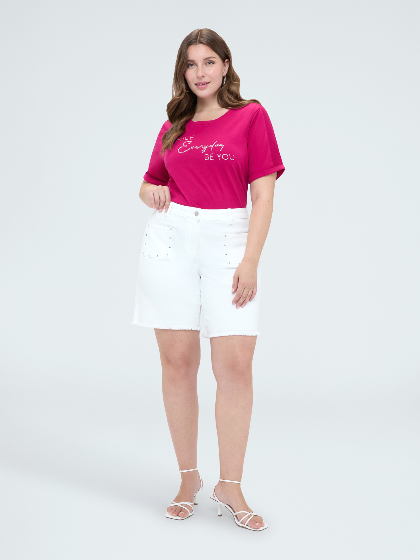 Cotton t-shirt with motivational slogan image number 0