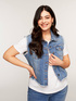 Denim waistcoat with rips image number 2