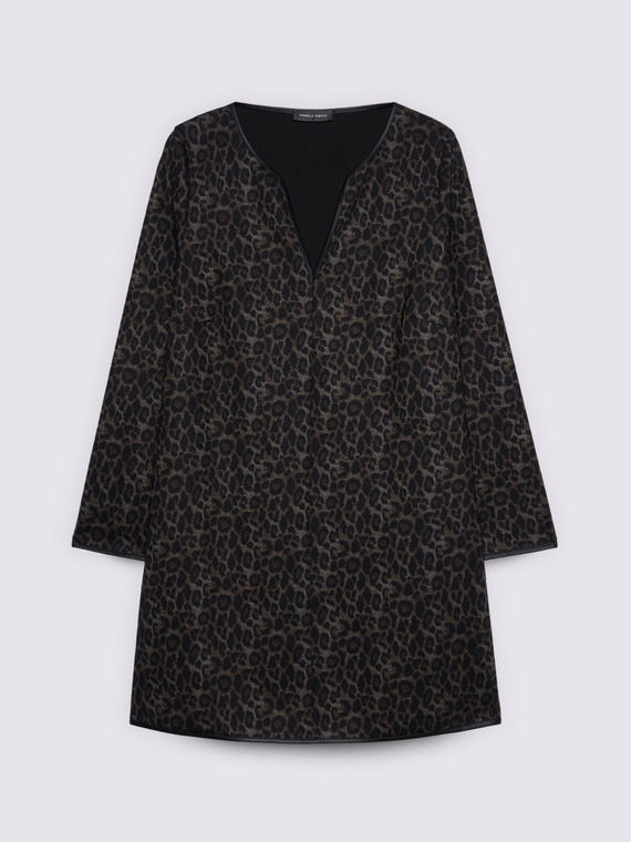 Robe regular avec imprim&eacute; et col en V