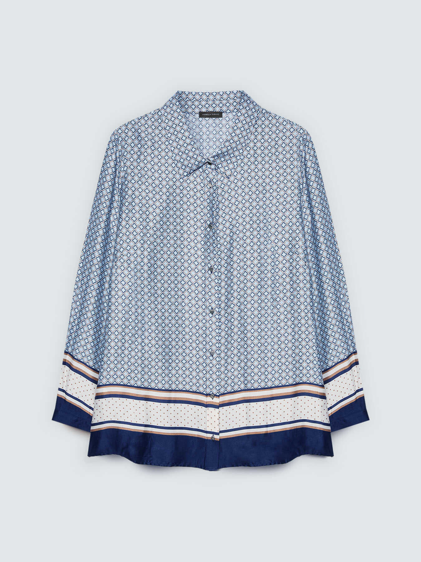 Geometric print satin shirt image number 4