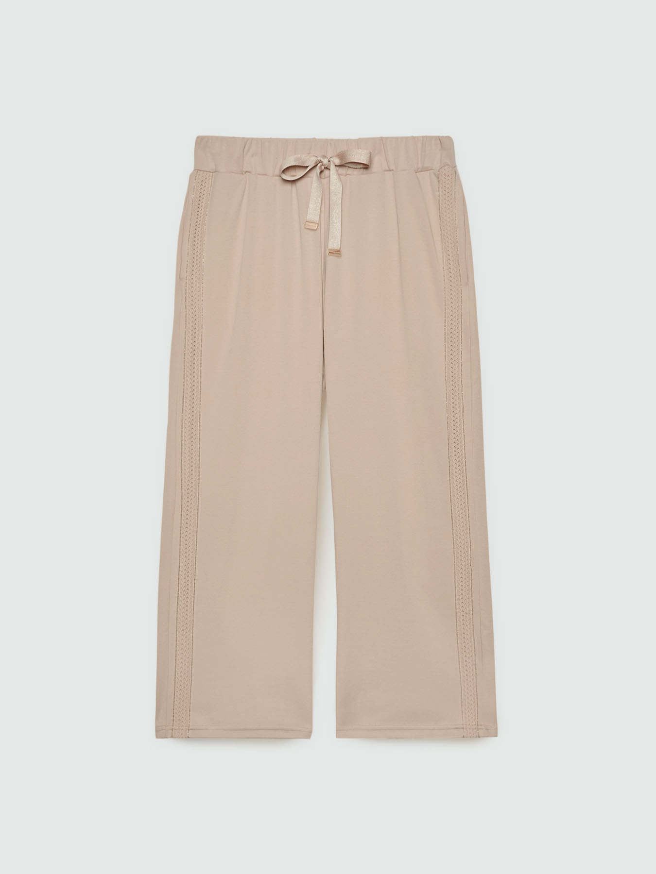 Cropped joggers with lace trims image number 4