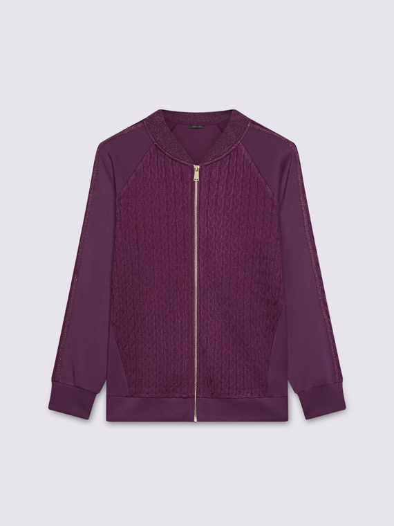 Zip-up hoodie in double fabric