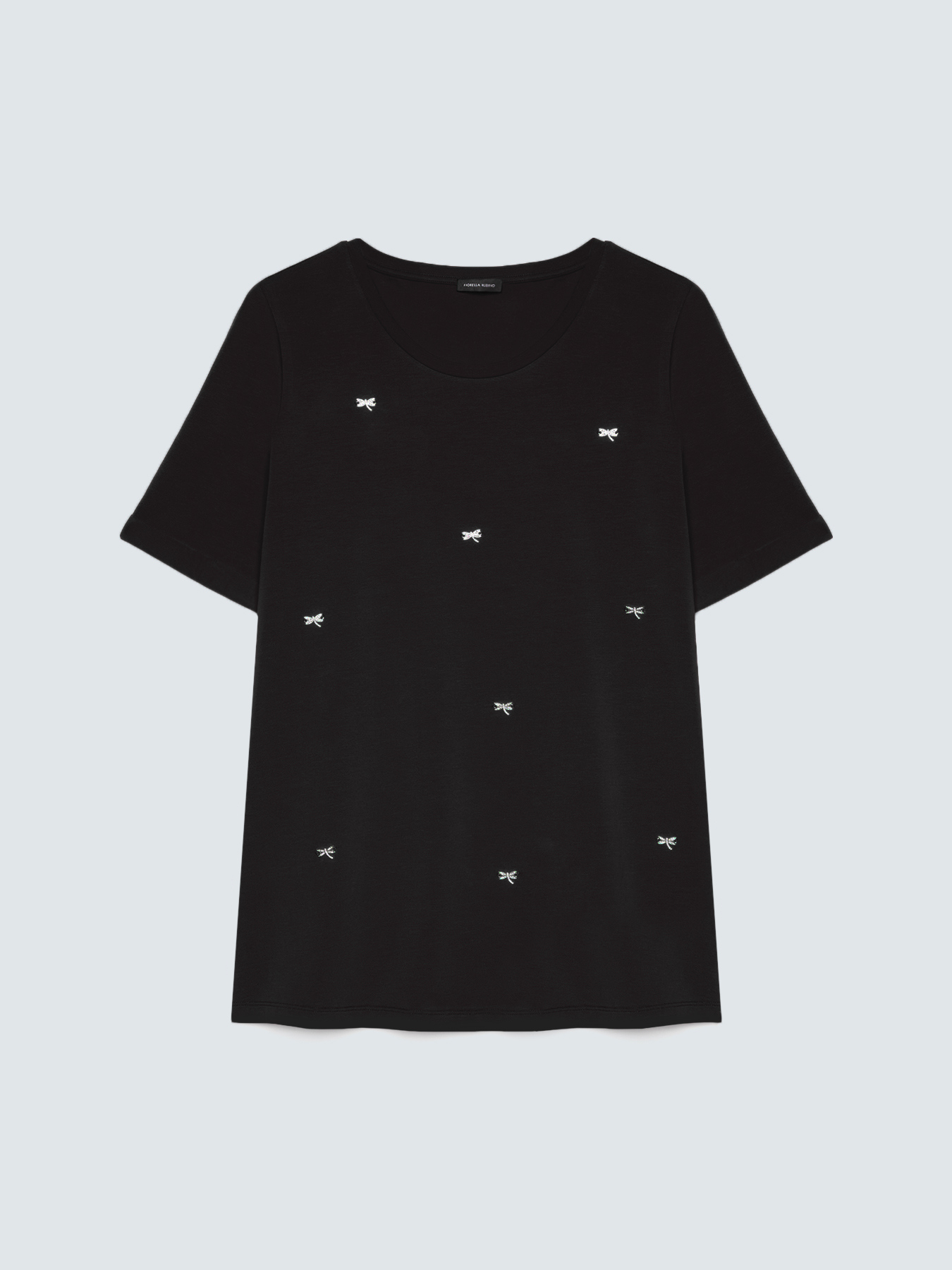 T-shirt in cotone con charm libellula image number 4