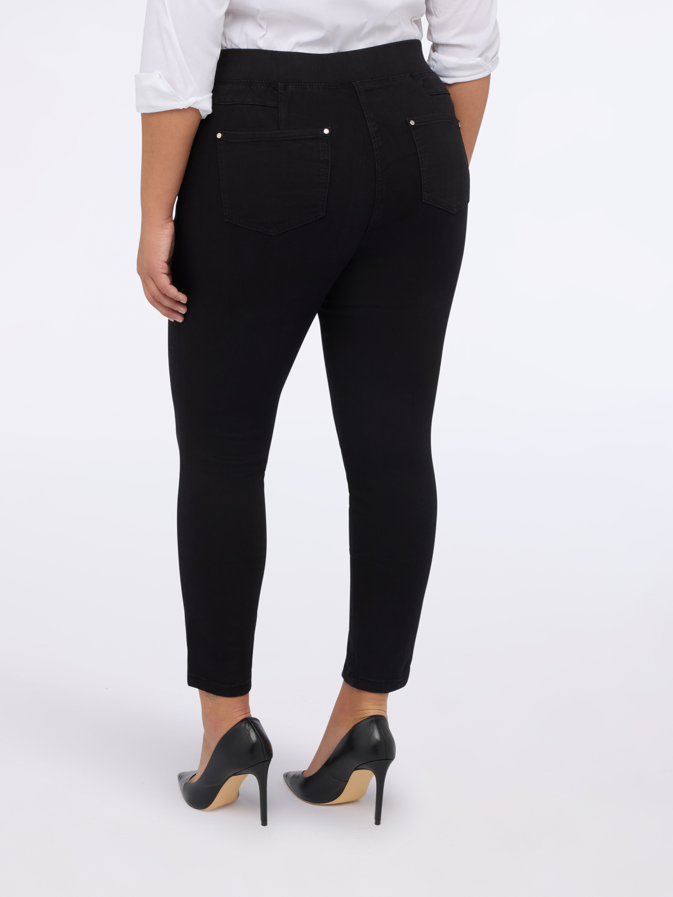 Cotton blend denim jeggings image number 1