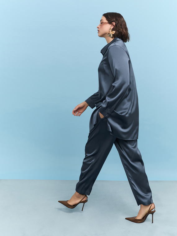 Stretch satin joggers