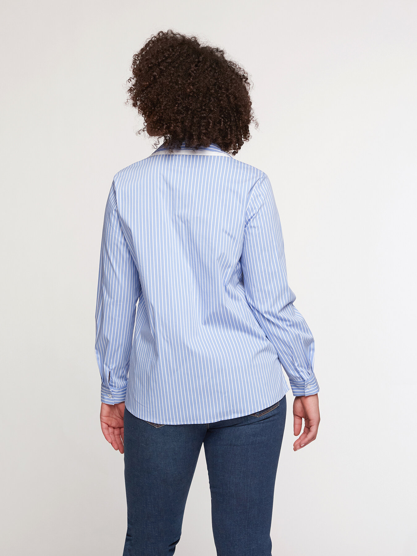 Camicia a righe con doppio colletto image number 1