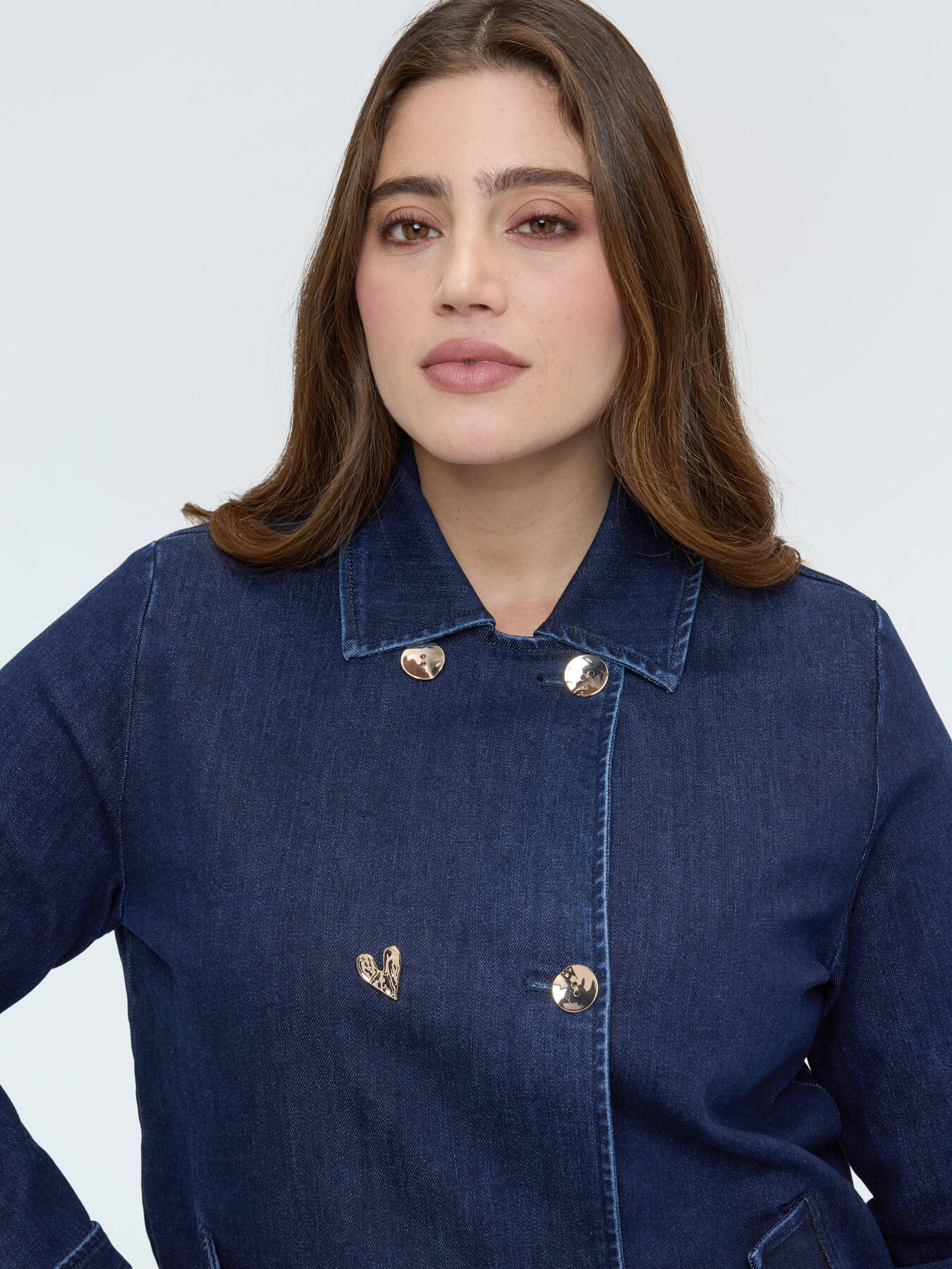 Double-breasted denim jacket image number 3