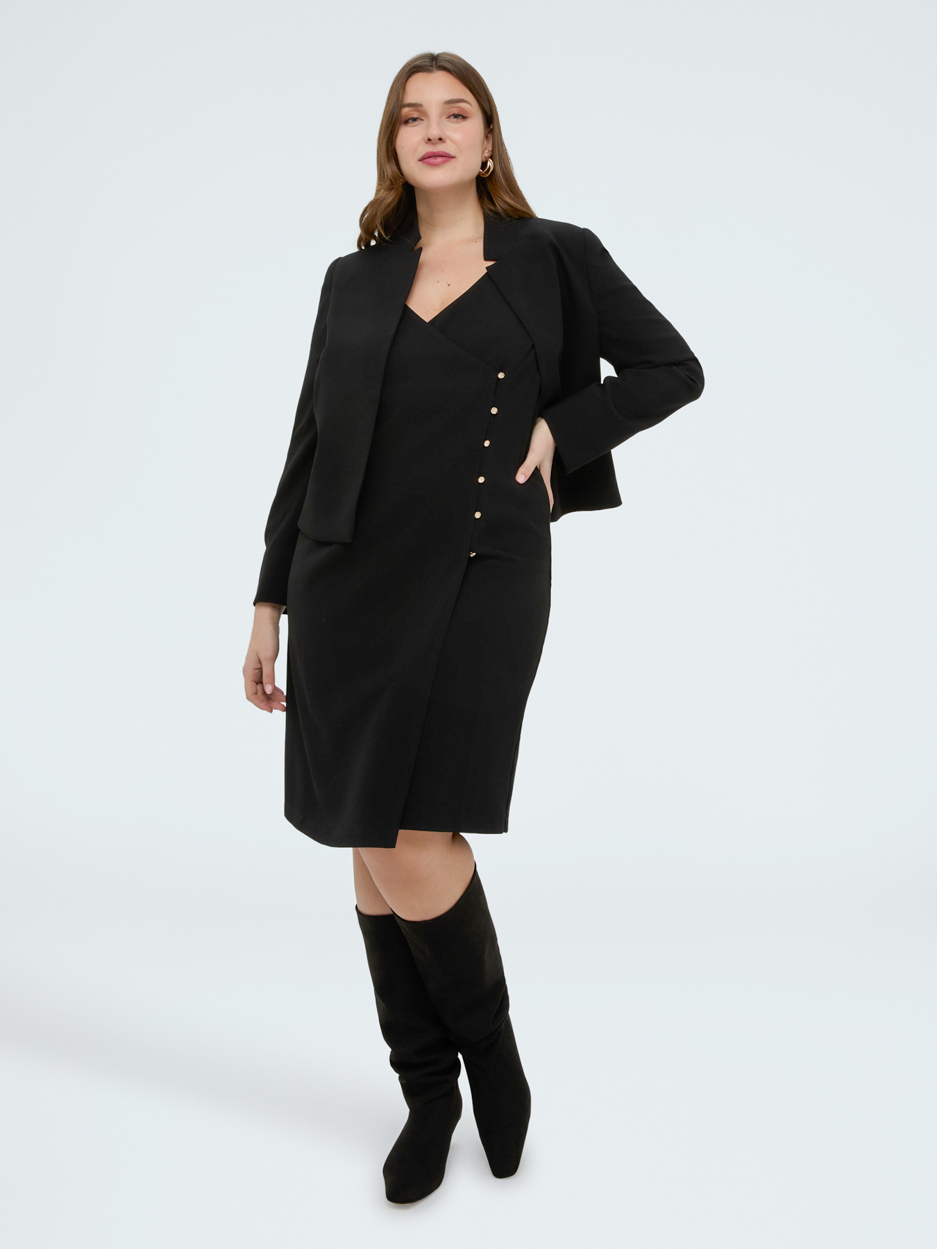 Sheath dress with jewel buttons - GLAM image number 4