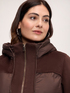 Bi-material down jacket with hood image number 3