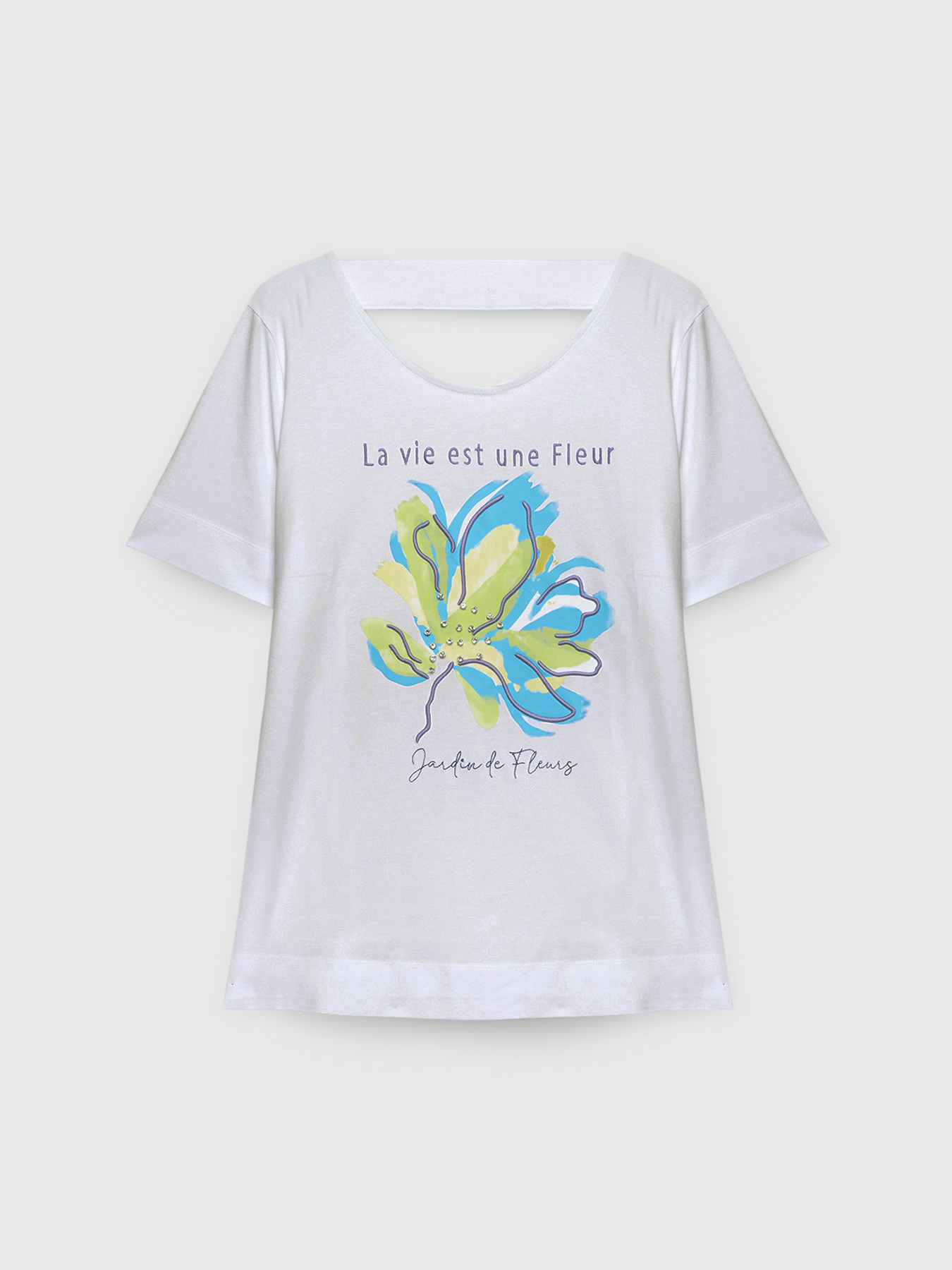 Bedrucktes und besticktes T-Shirt image number 4