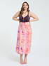 Viscose pareo with tie-dye print image number 3