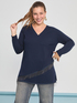 Langer Pullover mit asymmetrischen Fransen image number 0