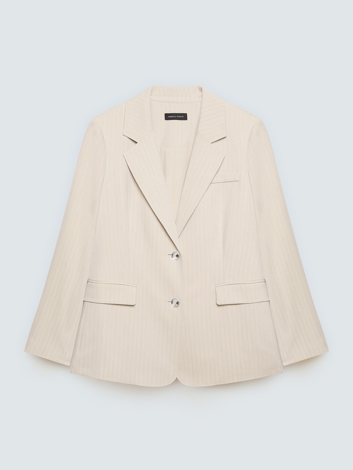 Blazer effetto gessato con bottoni gioiello image number 4