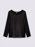 Long-sleeved satin and jersey T-shirt image number 3