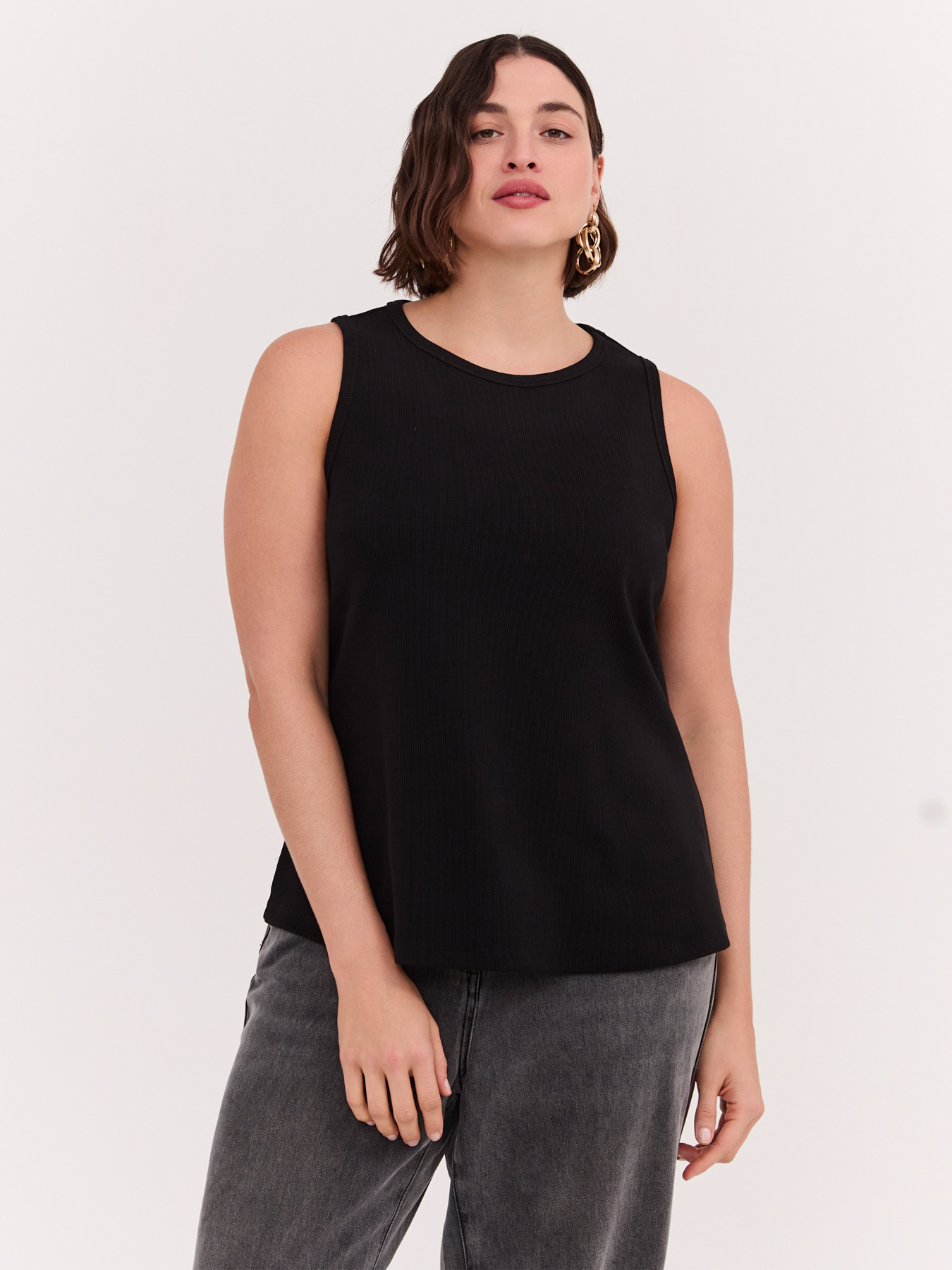 Ribbed cotton jersey top image number 0