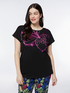 T-shirt with jumbo embroidered flower image number 2