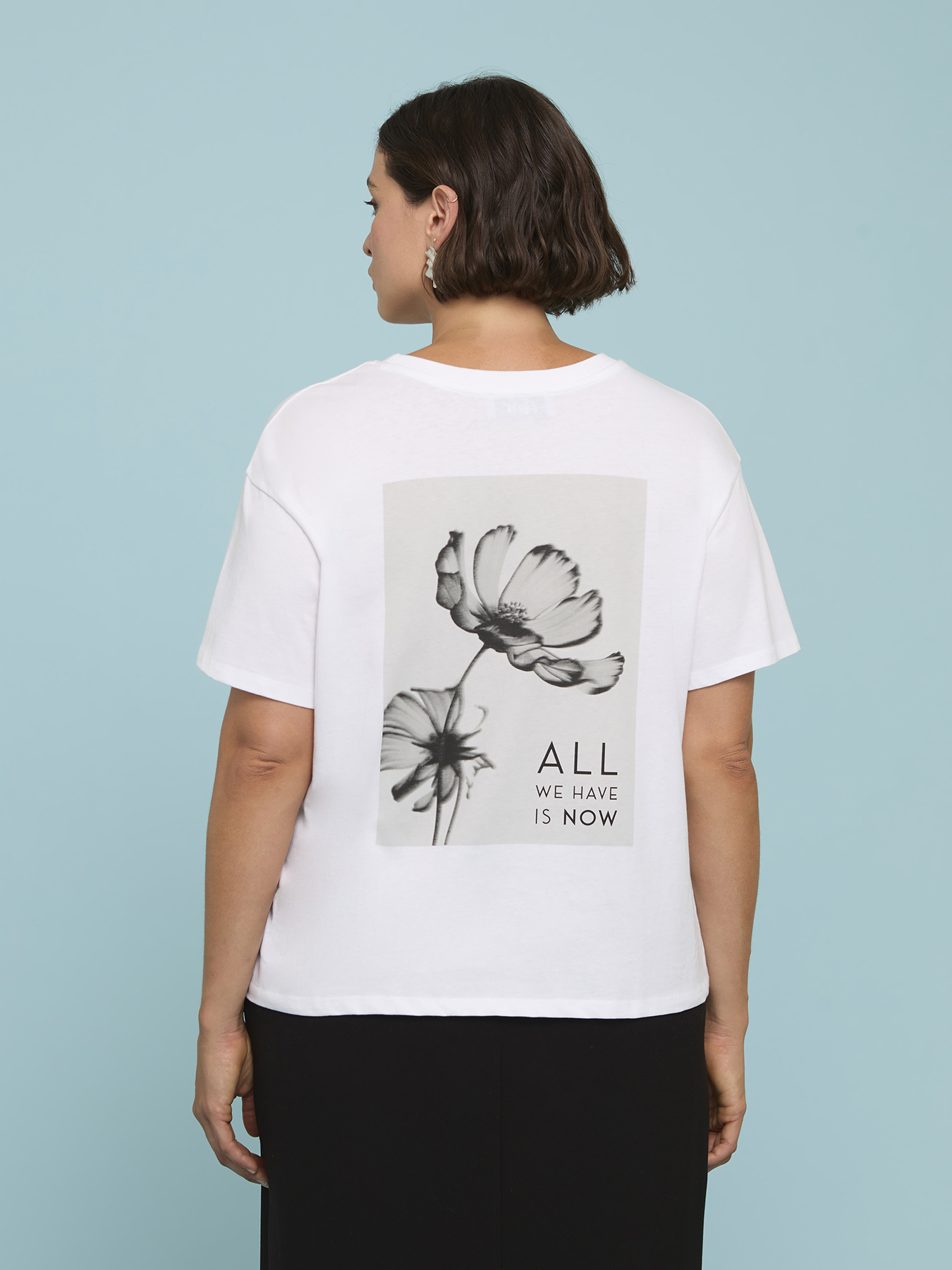 Cotton jersey T-shirt with motivational quote