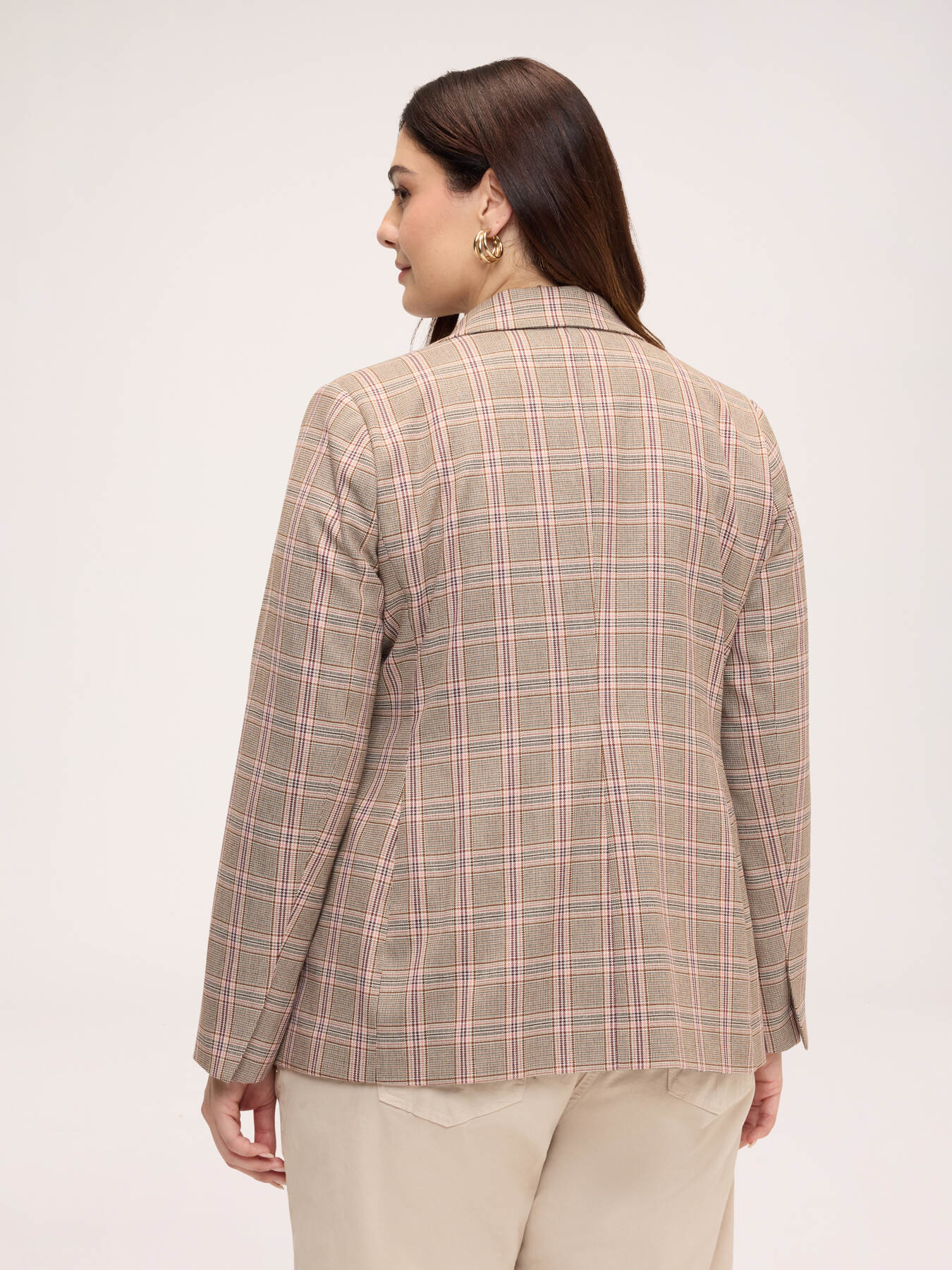 Karierter Blazer mit Dackel-Brosche image number 2