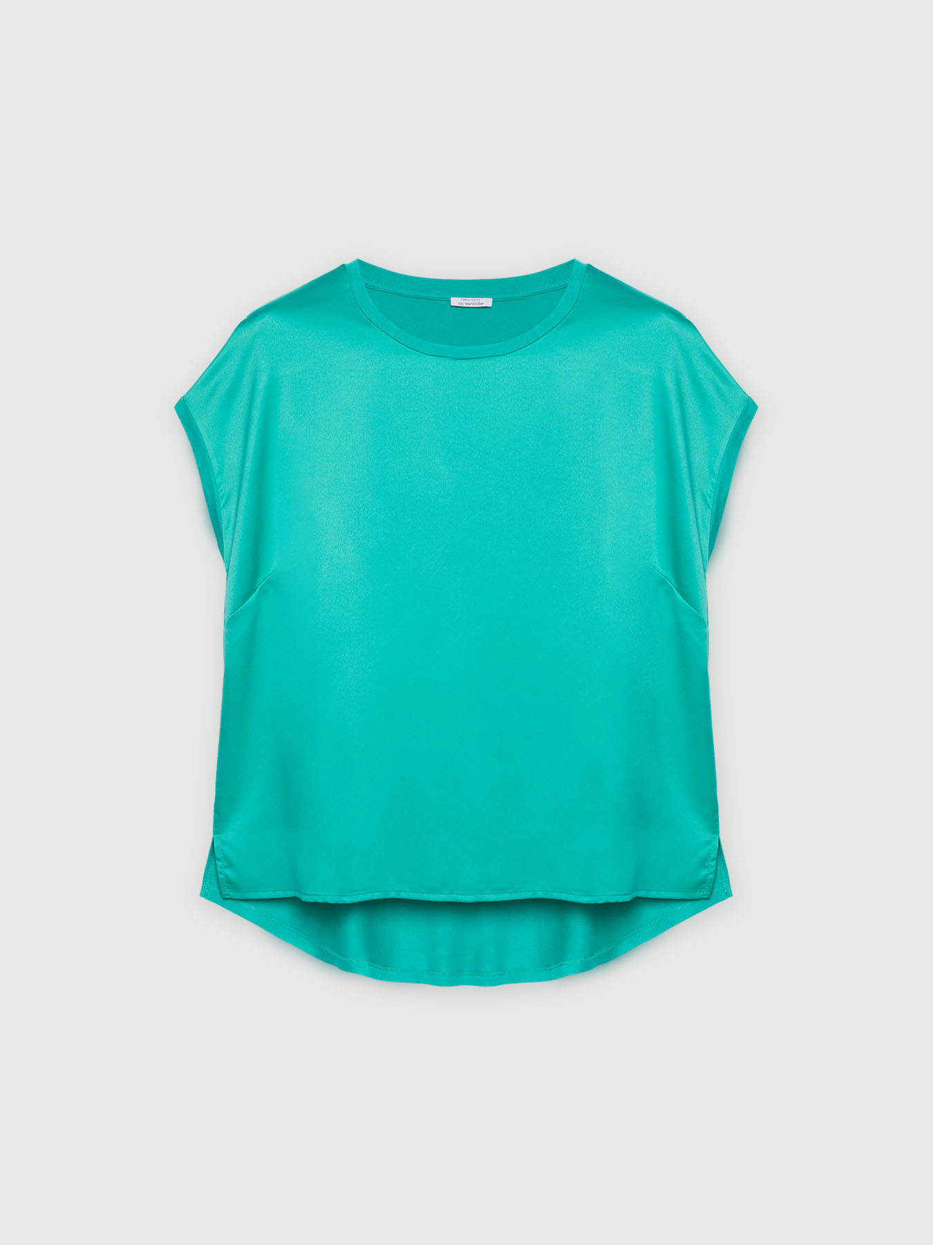 Satin and jersey blouse image number 4