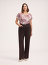 Stretch cotton flare trousers image number 0