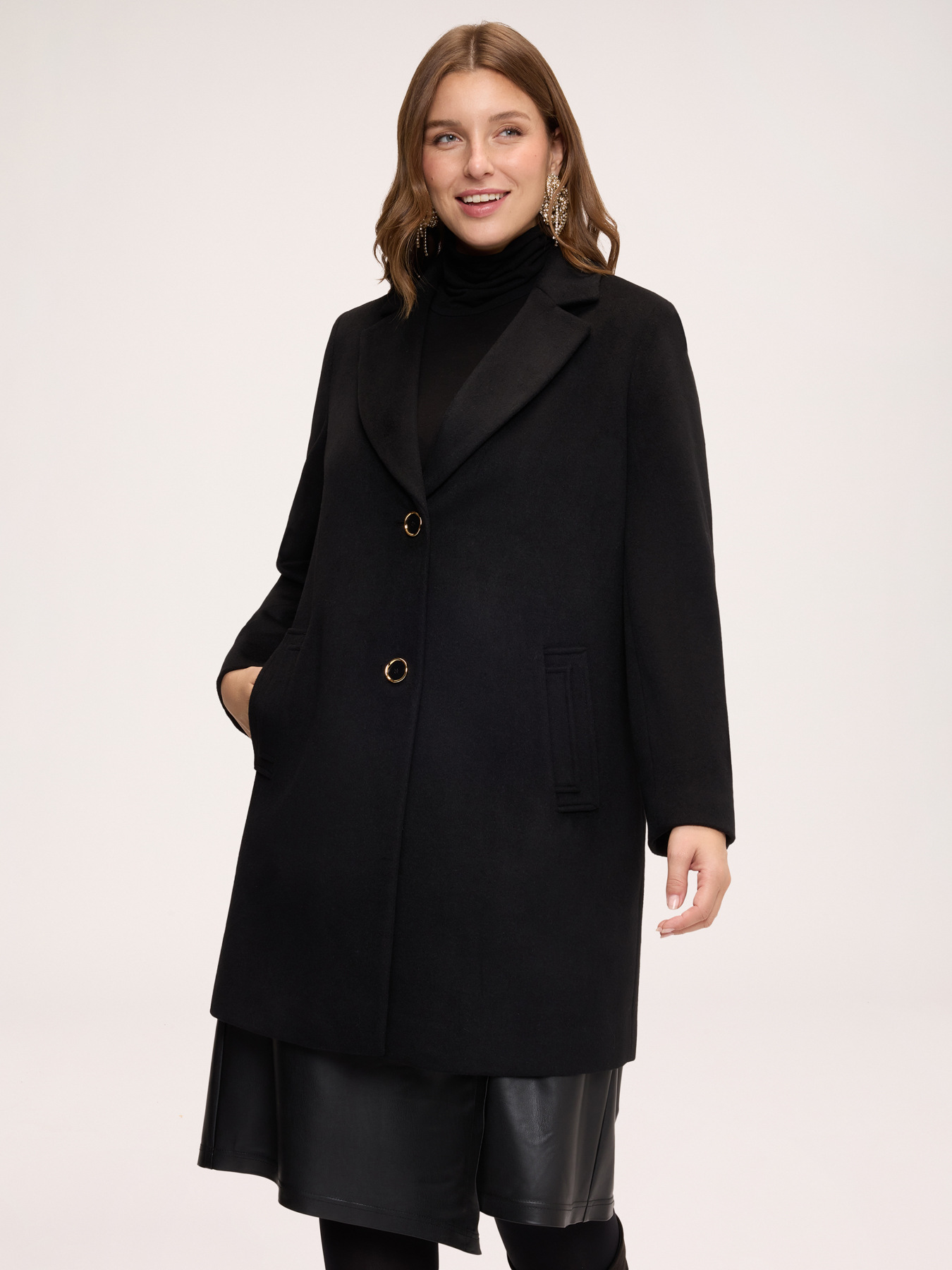 Single-breasted wool-blend coat image number 0