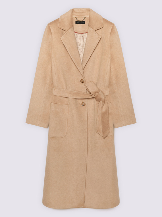 Long coat with belt