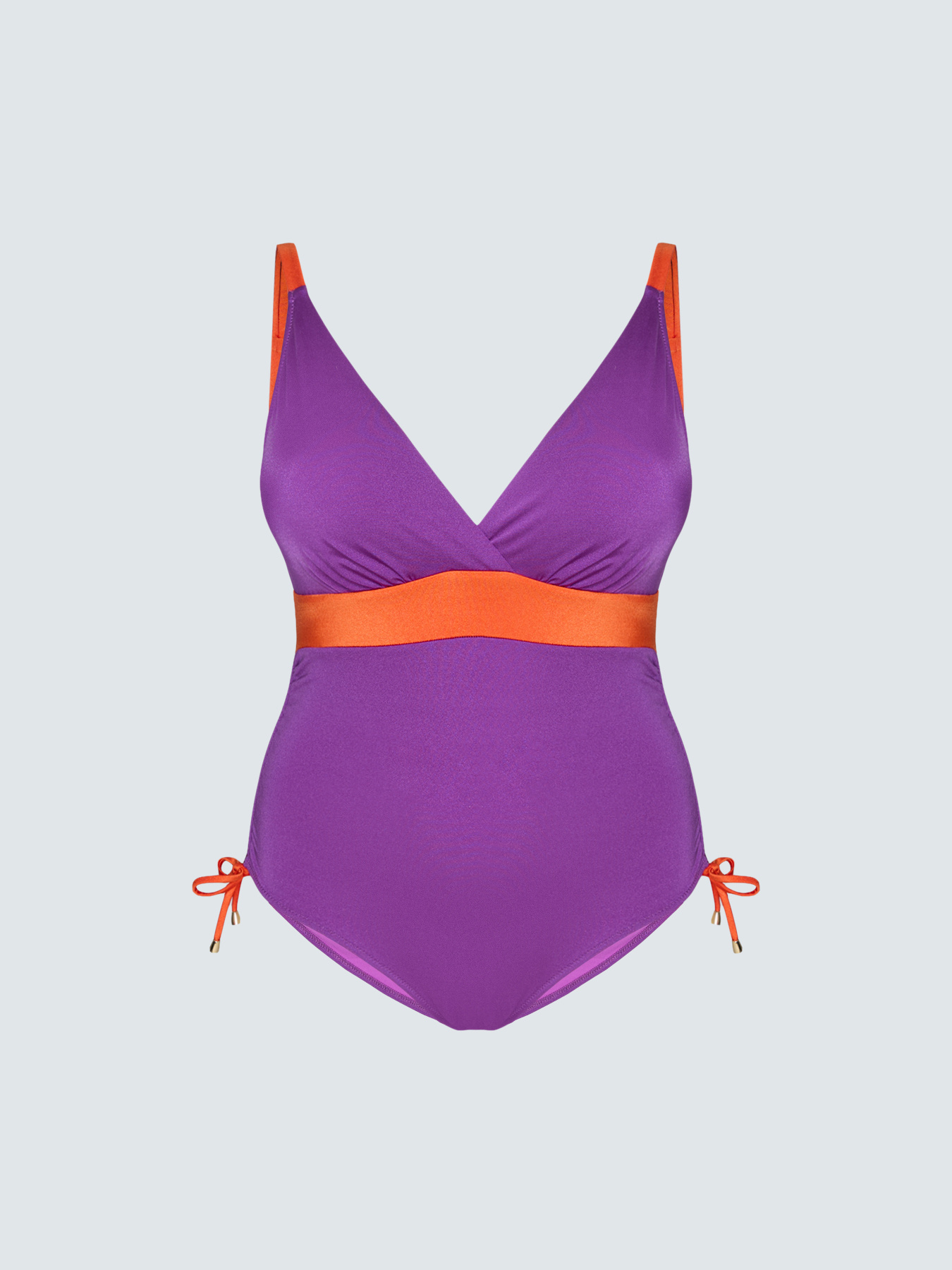 Color block one-piece swimsuit image number 1
