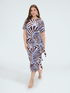 Midi dress with print and knot image number 3