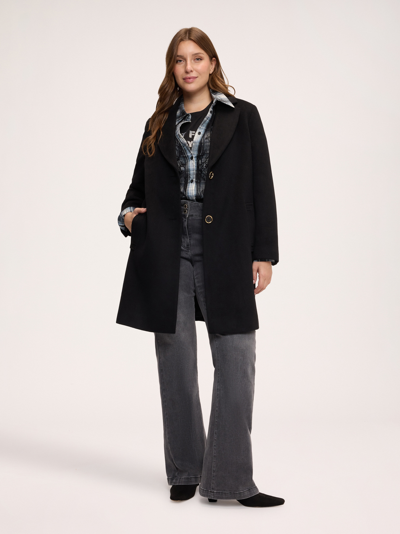 Single-breasted wool-blend coat image number 4