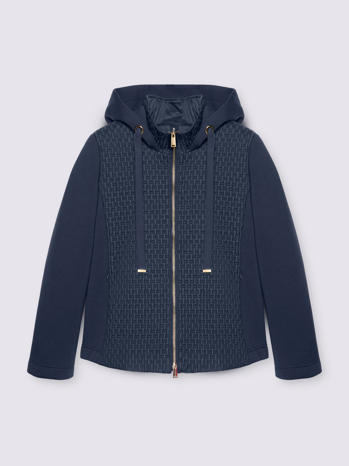 Lightweight dual-material down jacket with hood image number 4