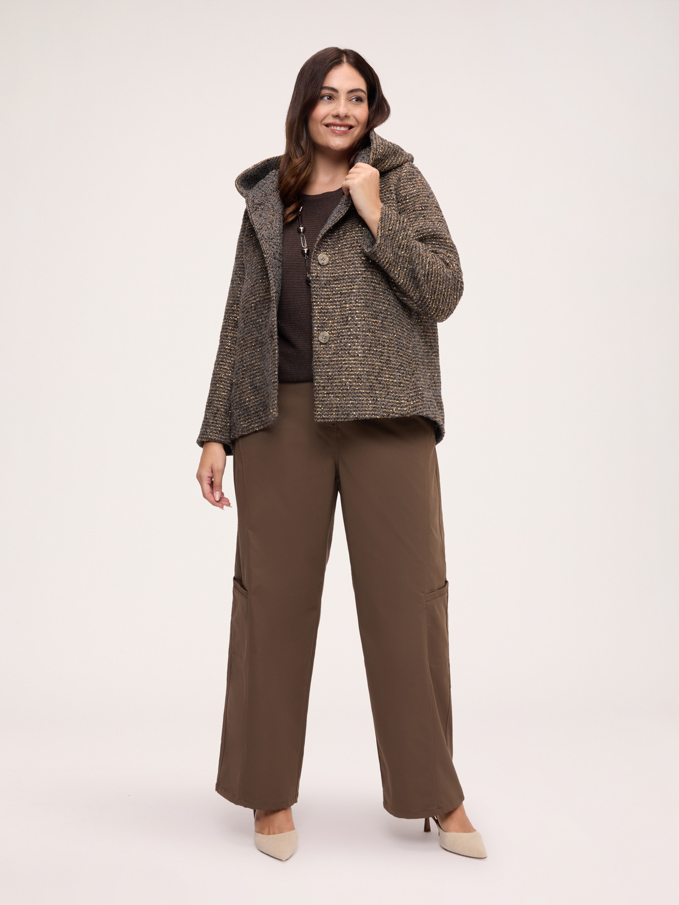 Wool-blend jacket with lurex thread image number 2