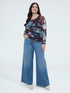 Tulle T-shirt with floral print image number 2